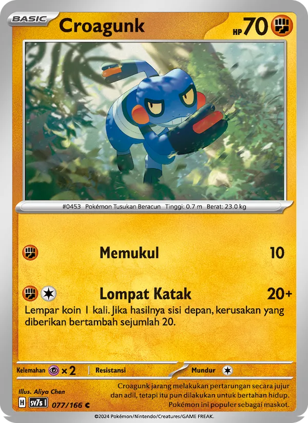 Kartu Croagunk dari Bimbingan Rasi, nomor 077/166
