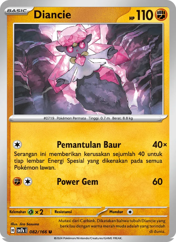Kartu Diancie dari Bimbingan Rasi, nomor 082/166
