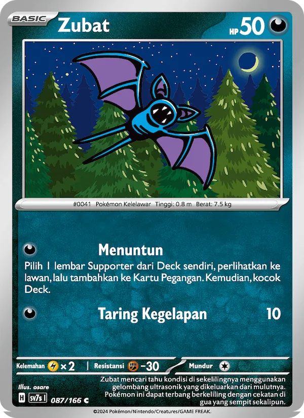 Kartu Zubat dari Bimbingan Rasi, nomor 087/166