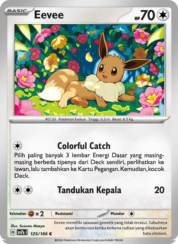 Kartu Eevee dari Bimbingan Rasi, nomor 125/166