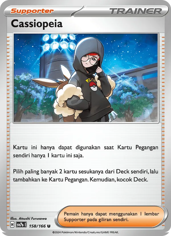 Kartu Cassiopeia dari Bimbingan Rasi, nomor 158/166