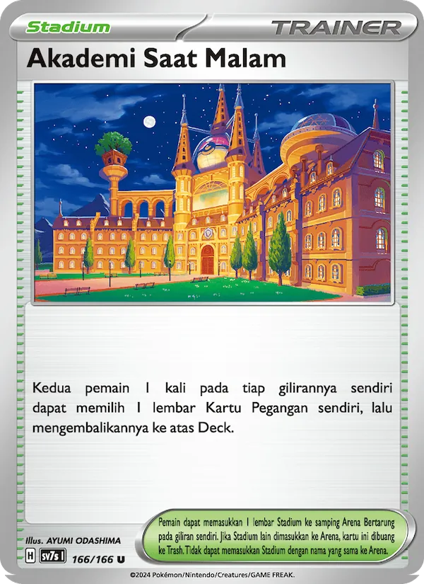 Kartu Akademi Saat Malam dari Bimbingan Rasi, nomor 166/166