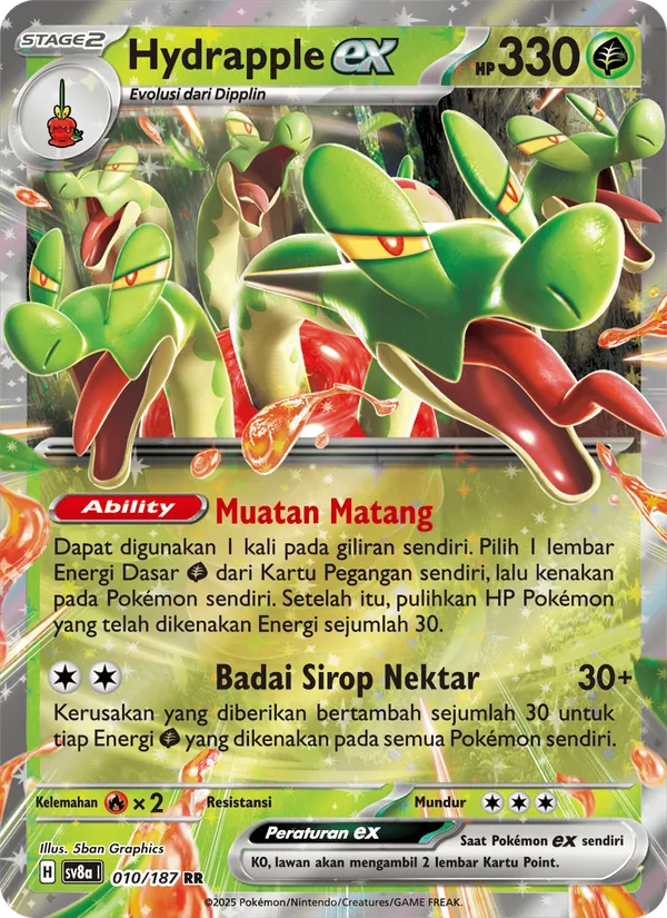 Kartu Hydrapple ex dari Festival Terastal ex, nomor 010/187