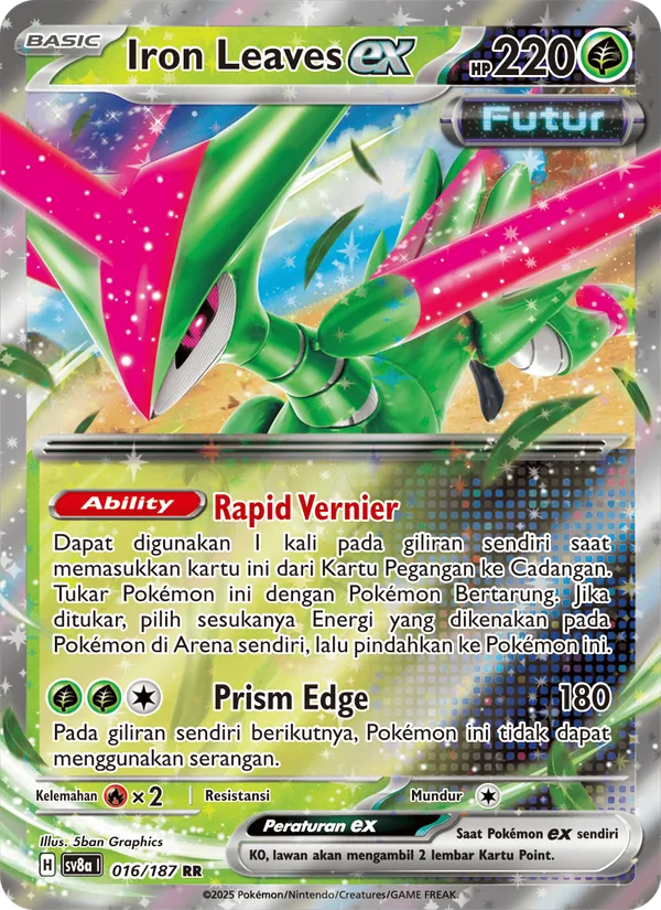 Kartu Iron Leaves ex dari Festival Terastal ex, nomor 016/187