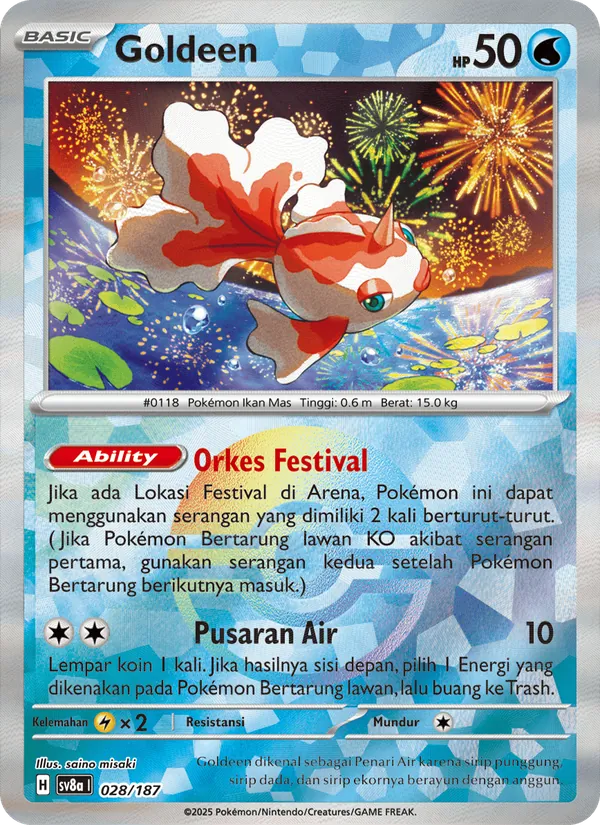 Kartu Goldeen dari Festival Terastal ex, nomor 028/187