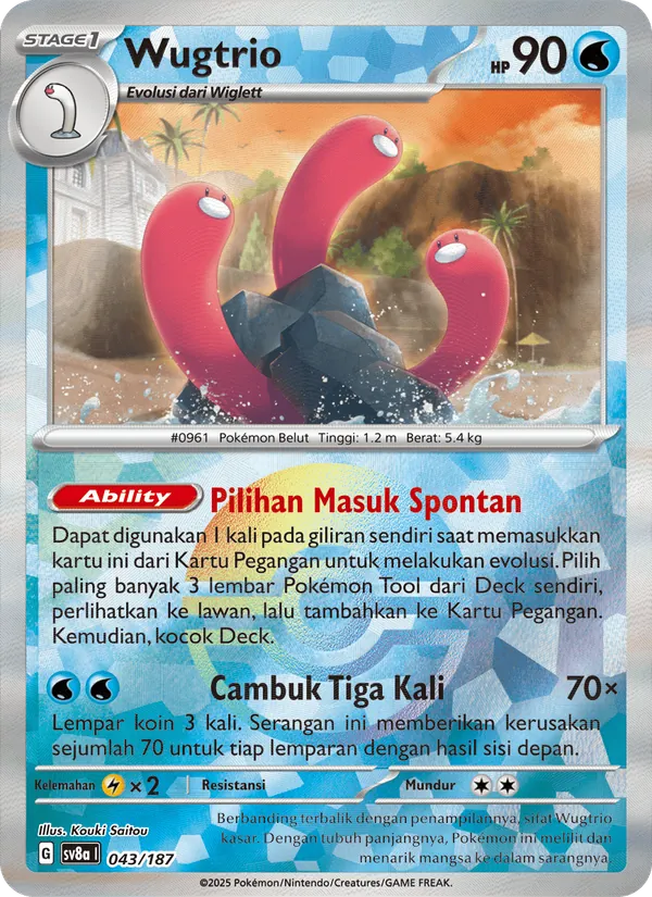 Kartu Wugtrio dari Festival Terastal ex, nomor 043/187