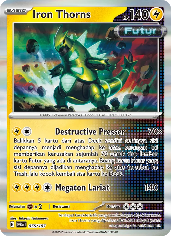 Kartu Iron Thorns dari Festival Terastal ex, nomor 055/187