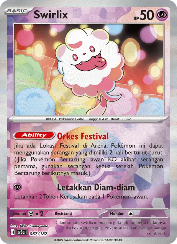 Kartu Swirlix dari Festival Terastal ex, nomor 067/187