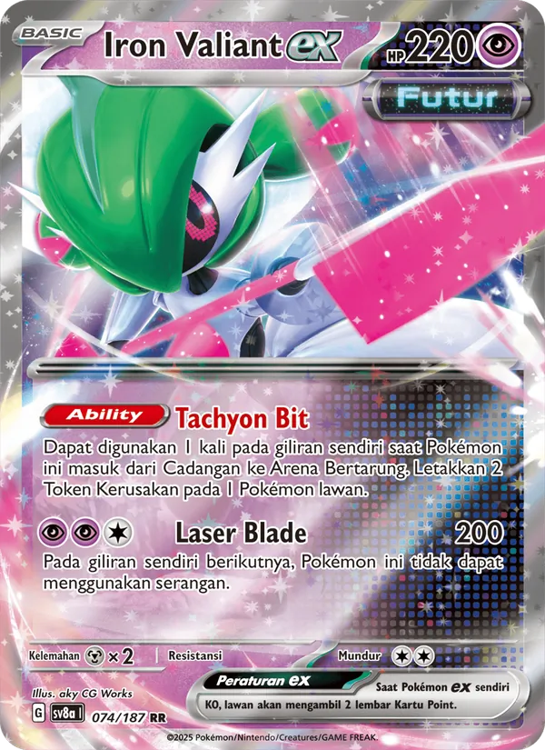 Kartu Iron Valiant ex dari Festival Terastal ex, nomor 074/187