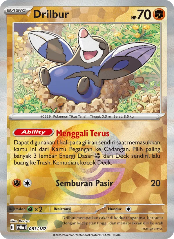 Kartu Drilbur dari Festival Terastal ex, nomor 083/187