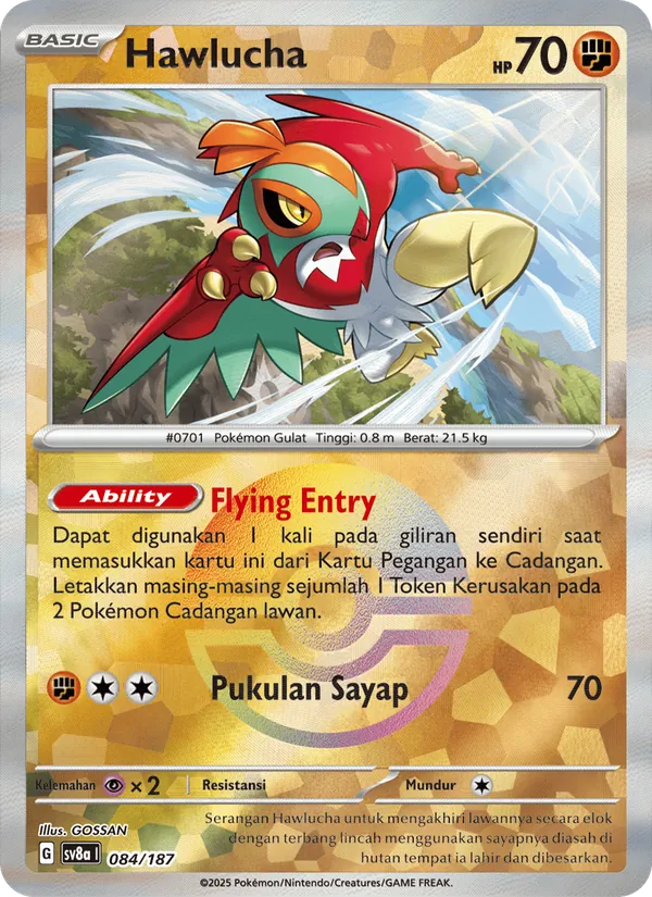 Kartu Hawlucha dari Festival Terastal ex, nomor 084/187