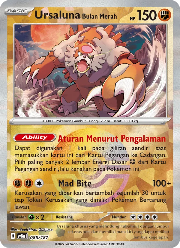 Kartu Ursaluna Bulan Merah dari Festival Terastal ex, nomor 085/187