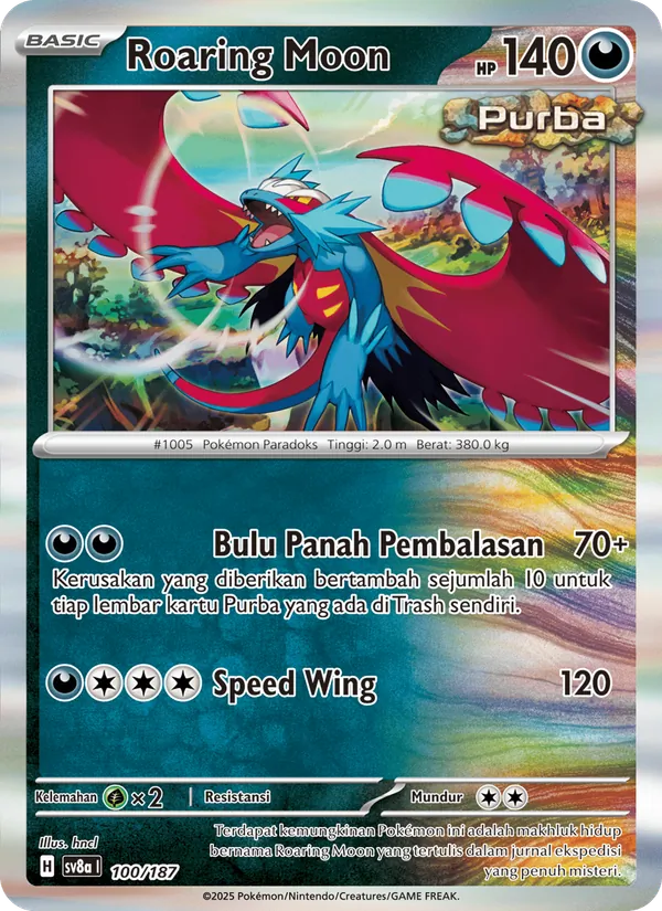 Kartu Roaring Moon dari Festival Terastal ex, nomor 100/187