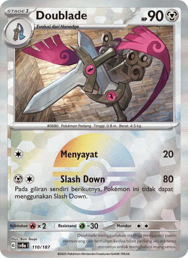 Kartu Doublade dari Festival Terastal ex, nomor 110/187