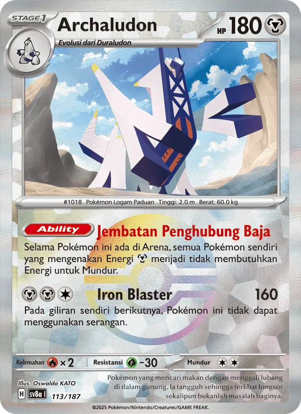 Kartu Archaludon dari Festival Terastal ex, nomor 113/187