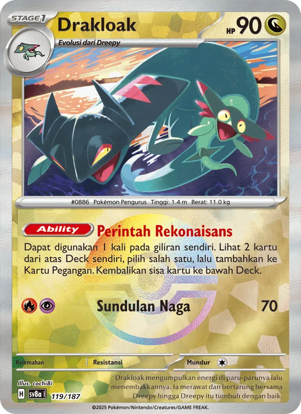 Kartu Drakloak dari Festival Terastal ex, nomor 119/187