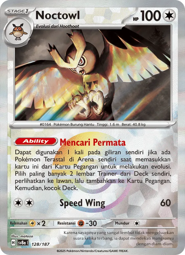 Kartu Noctowl dari Festival Terastal ex, nomor 128/187