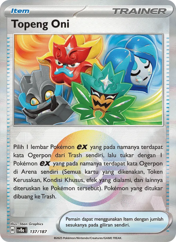 Kartu Topeng Oni dari Festival Terastal ex, nomor 137/187