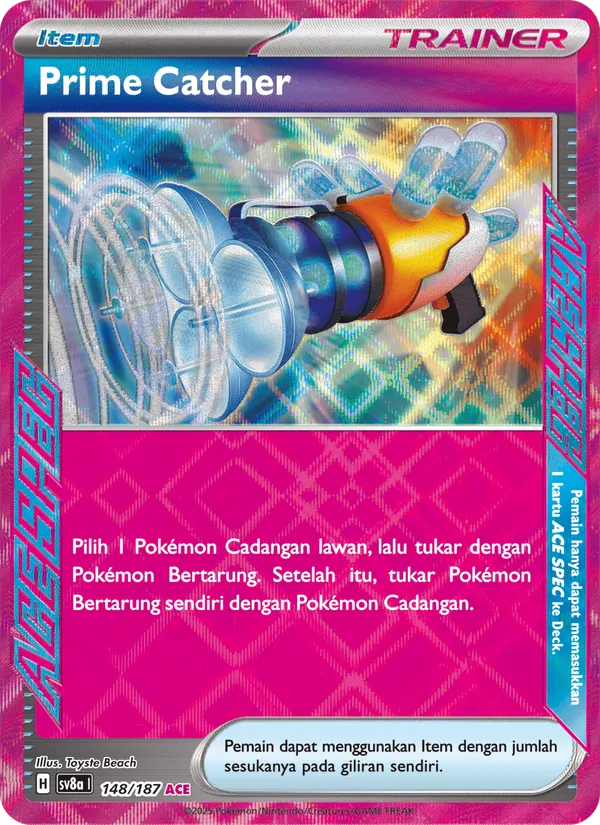 Kartu Prime Catcher dari Festival Terastal ex, nomor 148/187