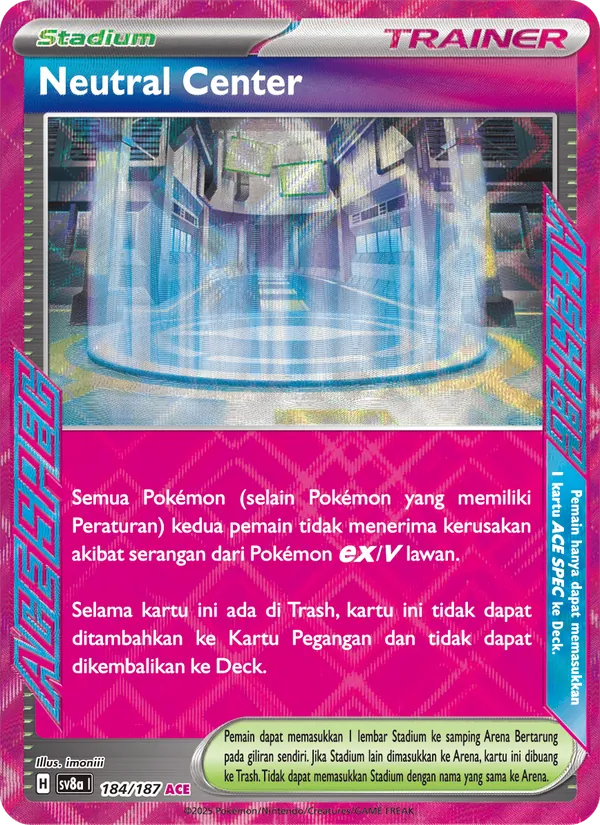Kartu Neutral Center dari Festival Terastal ex, nomor 184/187
