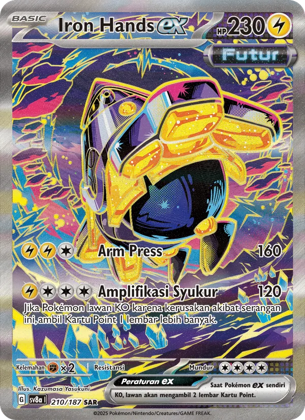 Kartu Iron Hands ex dari Festival Terastal ex, nomor 210/187