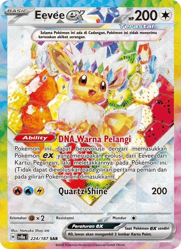 Kartu Eevee ex dari Festival Terastal ex, nomor 224/187