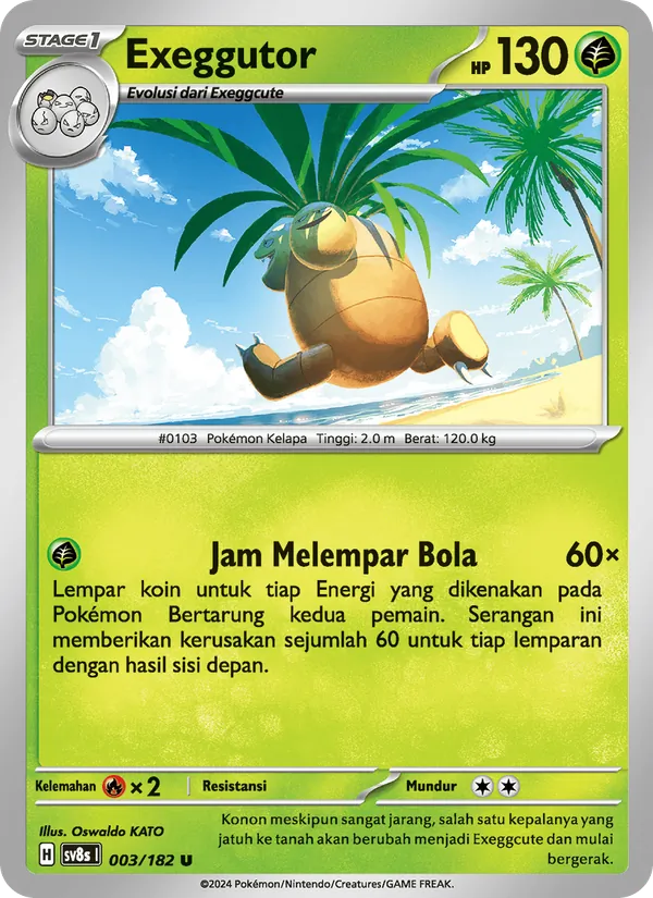 Kartu Exeggutor dari Kilat Rasi, nomor 003/182