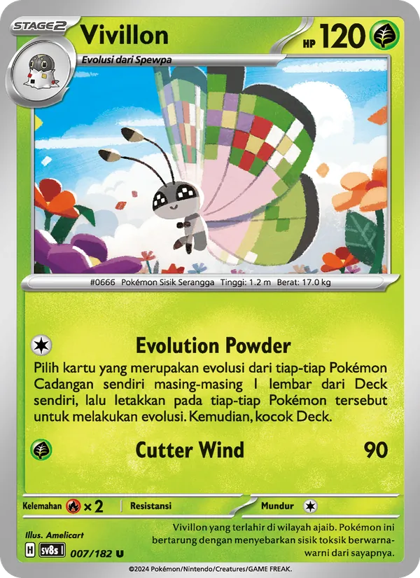 Kartu Vivillon dari Kilat Rasi, nomor 007/182