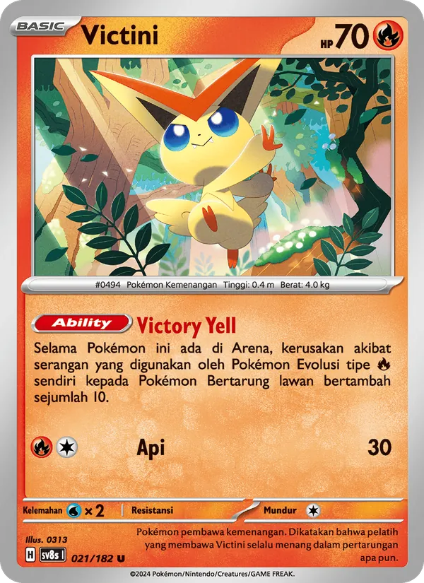 Kartu Victini dari Kilat Rasi, nomor 021/182
