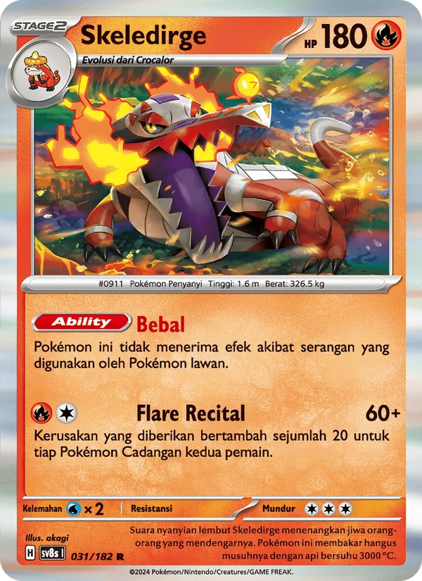 Kartu Skeledirge dari Kilat Rasi, nomor 031/182