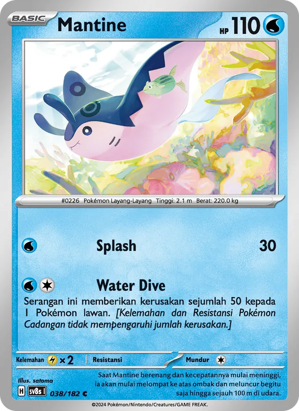 Kartu Mantine dari Kilat Rasi, nomor 038/182
