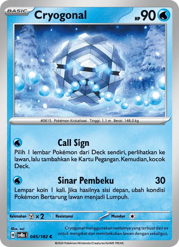 Kartu Cryogonal dari Kilat Rasi, nomor 045/182