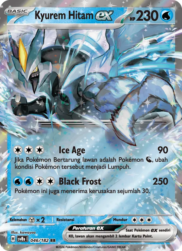 Kartu Kyurem Hitam ex dari Kilat Rasi, nomor 046/182