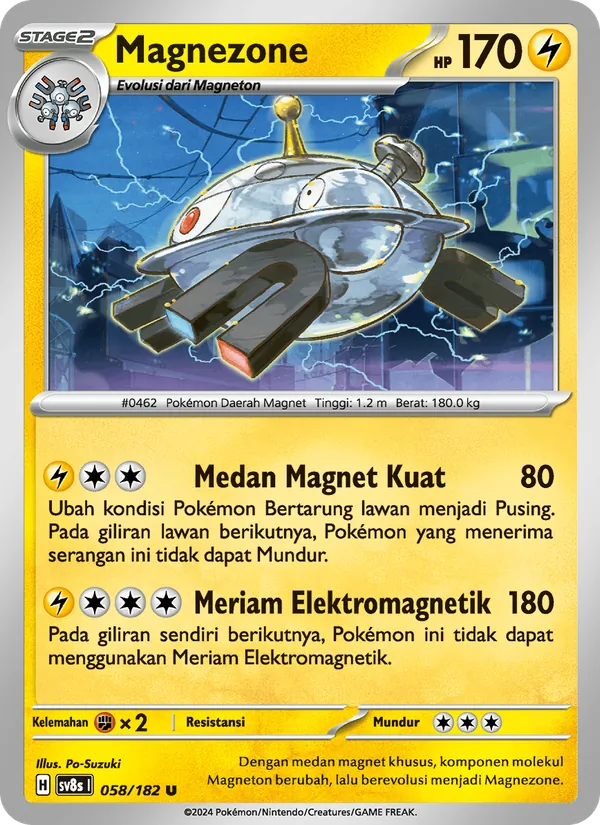 Kartu Magnezone dari Kilat Rasi, nomor 058/182
