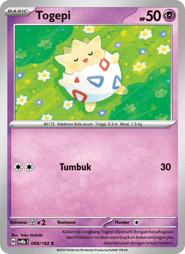 Kartu Togepi dari Kilat Rasi, nomor 068/182