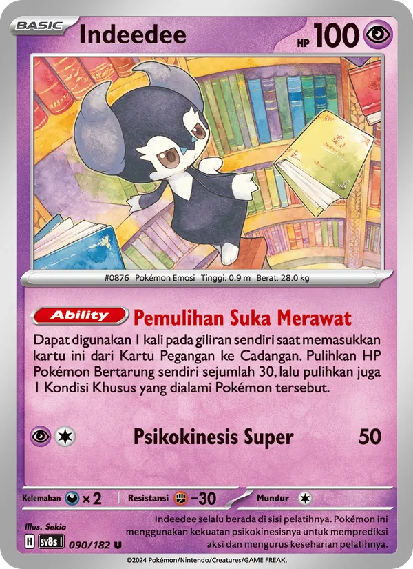 Kartu Indeedee dari Kilat Rasi, nomor 090/182