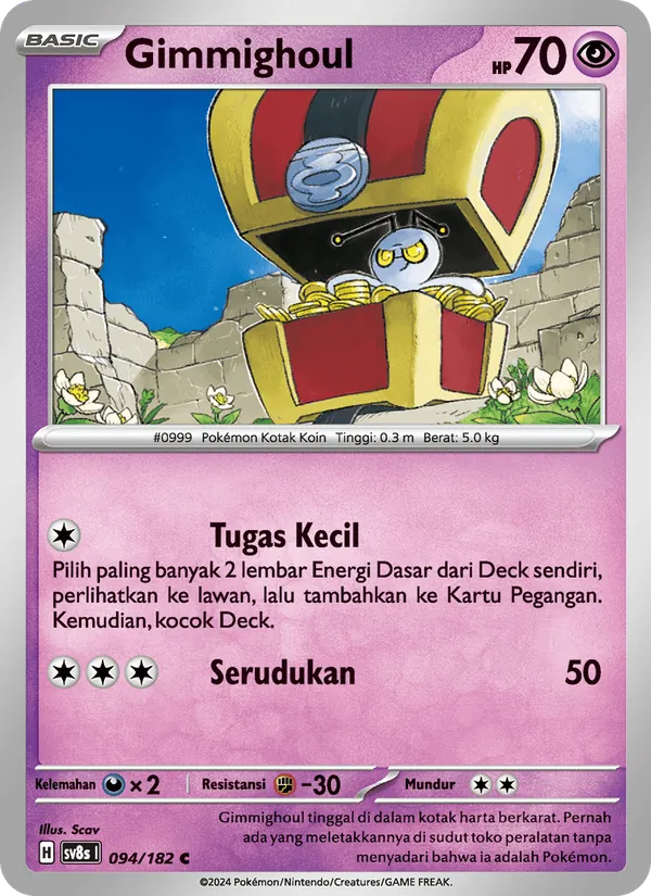 Kartu Gimmighoul dari Kilat Rasi, nomor 094/182