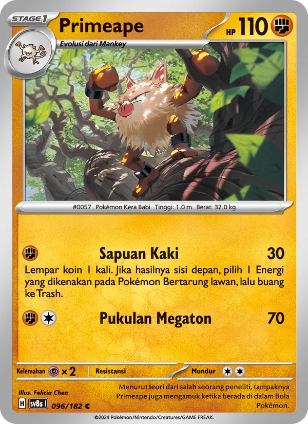 Kartu Primeape dari Kilat Rasi, nomor 096/182