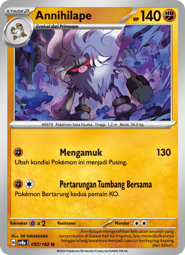 Kartu Annihilape dari Kilat Rasi, nomor 097/182