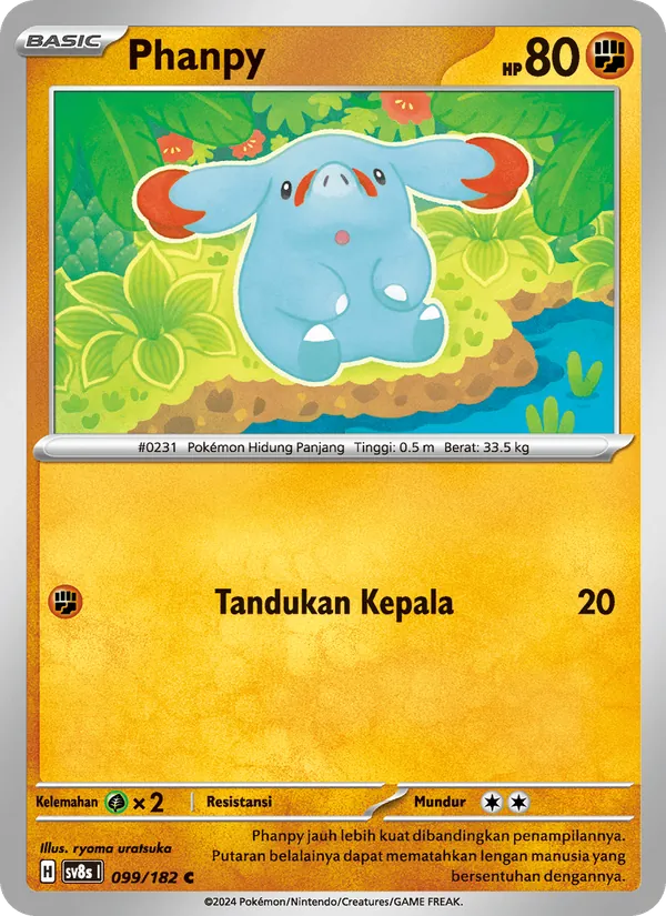 Kartu Phanpy dari Kilat Rasi, nomor 099/182