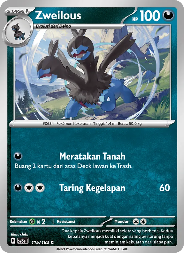 Kartu Zweilous dari Kilat Rasi, nomor 115/182