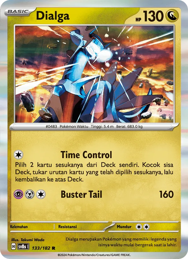 Kartu Dialga dari Kilat Rasi, nomor 133/182