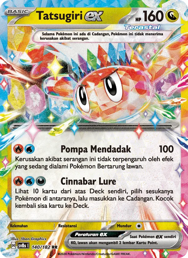 Kartu Tatsugiri ex dari Kilat Rasi, nomor 140/182