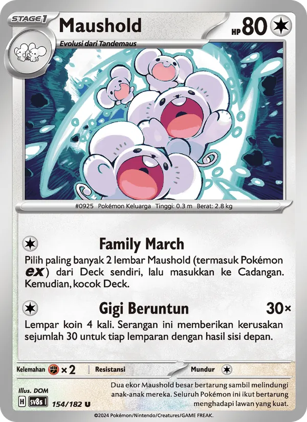 Kartu Maushold dari Kilat Rasi, nomor 154/182
