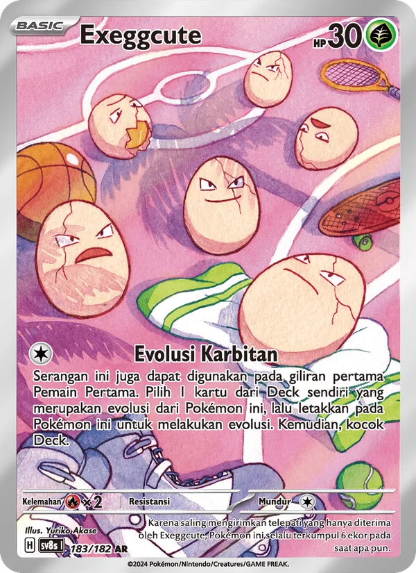 Kartu Exeggcute dari Kilat Rasi, nomor 183/182