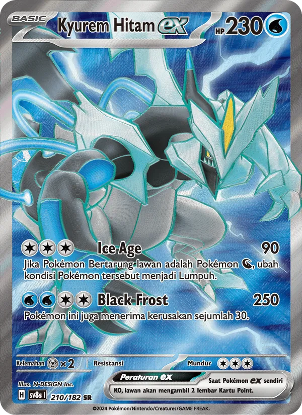 Kartu Kyurem Hitam ex dari Kilat Rasi, nomor 210/182