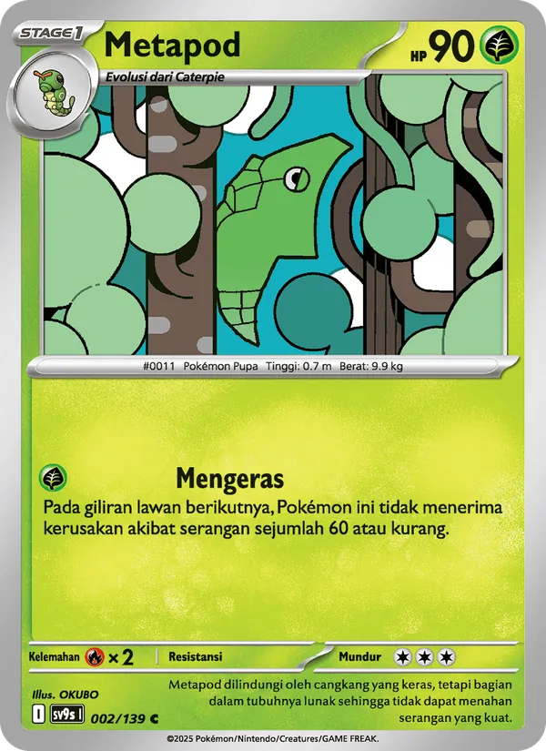 Kartu Metapod dari Ikatan Takdir, nomor 002/139