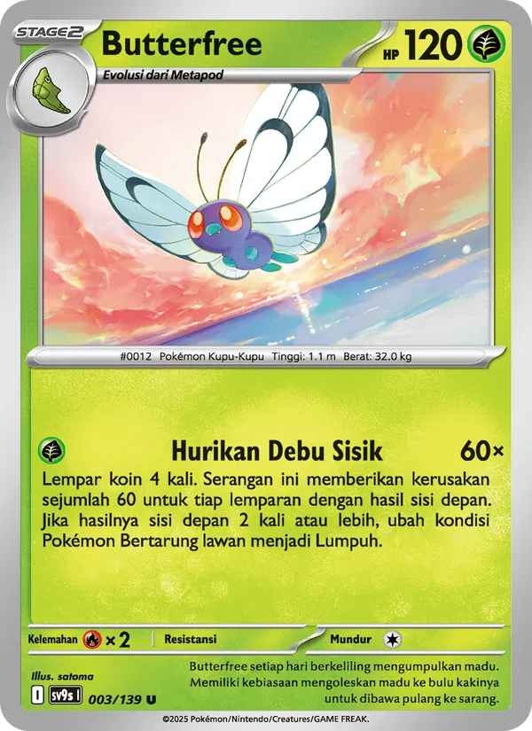 Kartu Butterfree dari Ikatan Takdir, nomor 003/139