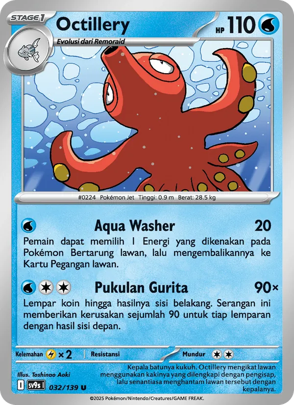 Kartu Octillery dari Ikatan Takdir, nomor 032/139