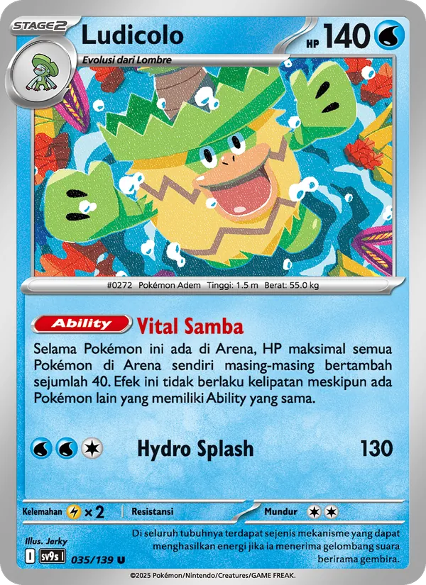 Kartu Ludicolo dari Ikatan Takdir, nomor 035/139